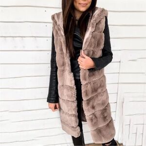 Coalition LA Women's Faux Fur Vest in Tan